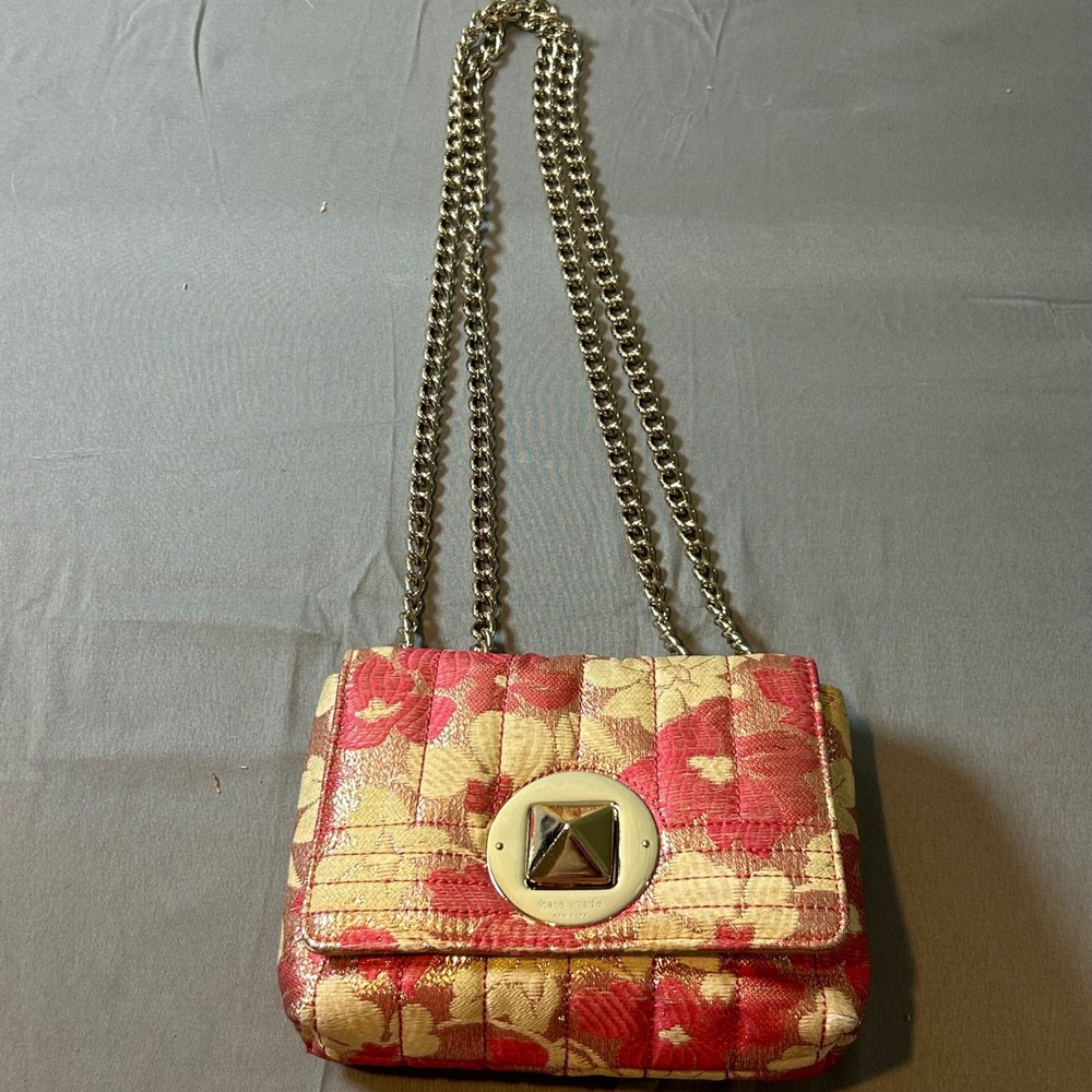 Kate Spade | Newbury Lane Sally Flap Floral Jacquard Chain Crossbody Mini Purse
